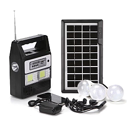 Kit solar GD-8216 Proiector Radio cu panou solar si 3 Becuri 