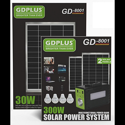 Kit solar GD-8001 Proiector Radio cu panou solar si 4 Becuri
