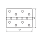 Set 2 x Balama cu aripi plane din inox pentru usa