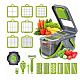Razatoare multifunctionala pentru fructe si legume 22 piese lame din otel inoxidabil gri / verde