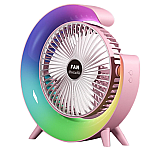 Mini ventilator de birou rotund cu LED RGB 