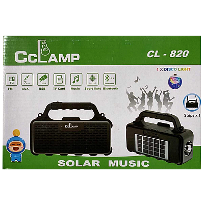 Boxa cu panou solar portabila CCLamp CL 820 Bluetooth USB radio FM
