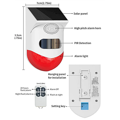 Alarma solara cu telecomanda Q BJ200 pentru exterior