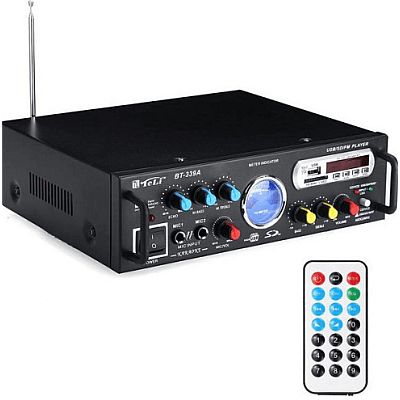 Amplificator audio cu Bluetooth BT-339A statie USB MP3 Radio FM 2x30W / 12V 