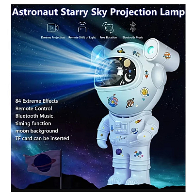 Proiector LED de Stele in forma de astronaut cu Stickere 