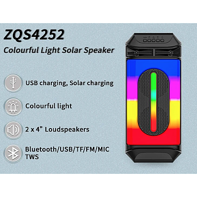 Boxa portabila ZQS-4252 cu leduri RGB BLUETOOTH USB RADIO-FM