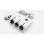 Priza Bricheta Auto Cu 3 Iesiri + 2 USB-uri Pentru Alimentare Dispozitive Alb