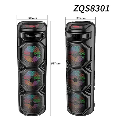 Boxa portabila Bluetooth cu 3 Difuzoare ZQS8301 Telecomanda si Microfon