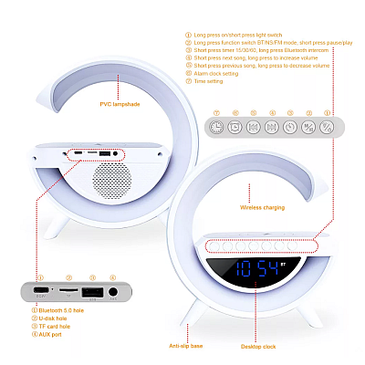 Boxa Bluetooth BT3401 LED display incarcare wireless ceas cu alarma