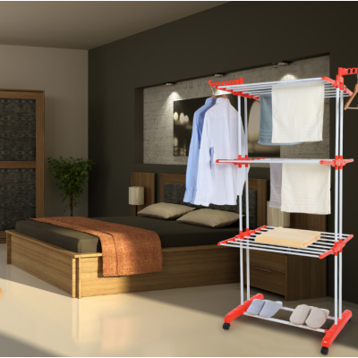 Uscator de rufe vertical pliabil cu suport de umerase Portocaliu Uscator de rufe vertical pliabil cu suport de umerase Portocaliu