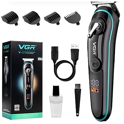 Trimmer profesional VGR V 075 cu afisaj LED si 4 piepteni