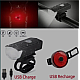 Set lanterna far stop led usb bicicleta trotineta 300 lm minimalist