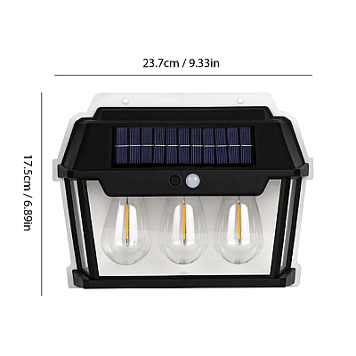 Lampa solara de perete HW 999-3W cu 3 led inductie si senzor miscare