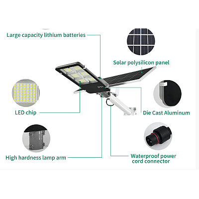 Lampa solara stradala LED 400W cu 6 casete