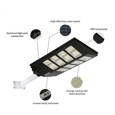 Lampa Solara Stradala Dubla 640 LED 800W JORTAN 16 casete