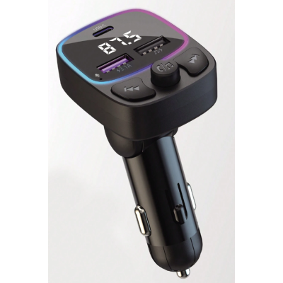 Modulator auto C48 cu USB dublu 3.1A si lumina RGB Modulator auto C48 cu USB dublu 3.1A si lumina RGB