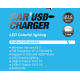 Modulator auto C48 cu USB dublu 3.1A si lumina RGB Modulator auto C48 cu USB dublu 3.1A si lumina RGB