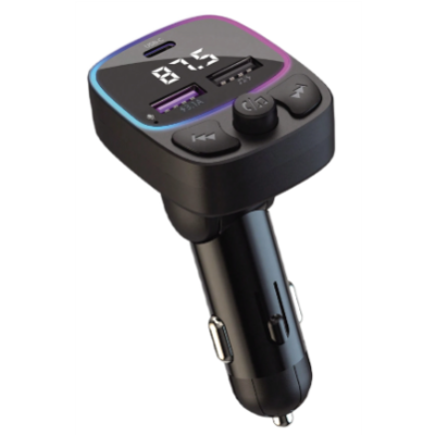 Modulator auto C48 cu USB dublu 3.1A si lumina RGB Modulator auto C48 cu USB dublu 3.1A si lumina RGB