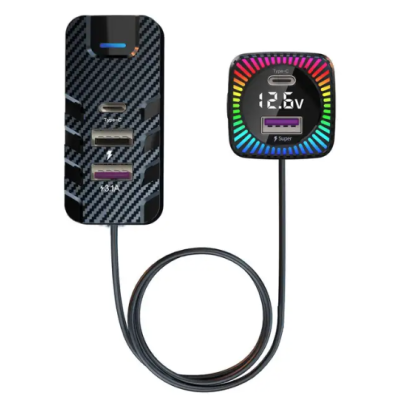 Modulator FM Bluetooth CSII cu 2 x USB C si 3 x USB A Modulator FM Bluetooth CSII cu 2 x USB C si 3 x USB A