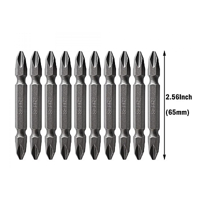 Set 10 Biti de impact cu 2 capete 65mm prindere 1/4 hexagonal