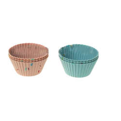 Set 6 forme din silicon pentru prajituri si briose imprimeu confettii Set 6 forme din silicon pentru prajituri si briose imprimeu confettii