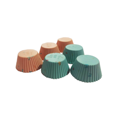 Set 6 forme din silicon pentru prajituri si briose imprimeu confettii Set 6 forme din silicon pentru prajituri si briose imprimeu confettii