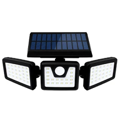 Lampa Solara Tripla cu Panou Solar Incorporat 74 LED SMD Reglabila 360 grade FL 1725A