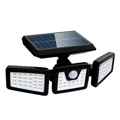 Lampa Solara Tripla cu Panou Solar Incorporat 74 LED SMD Reglabila 360 grade FL 1725A