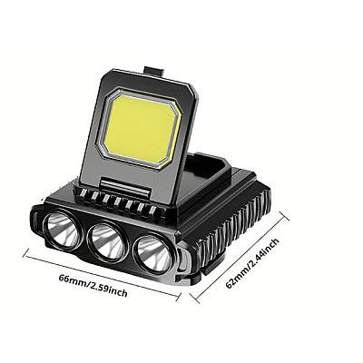 Lanterna frontala LY 801 Cob + 3 Led reglabila neagra