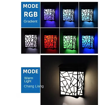 Lampa solara decorativa pentru perete cu LED Multicolor