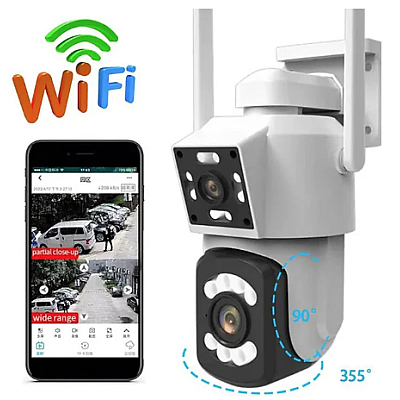 Camera de supraveghere PTZ  WIFI 2.4G audio bidirectionala si lentila dual ALB