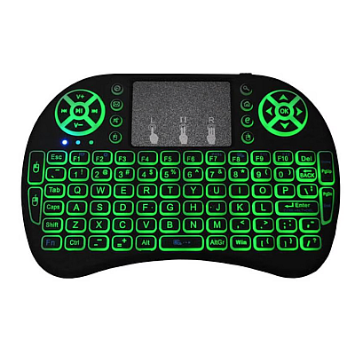 Tastatura Mini Wireless Q K07 cu Touchpad 2.4 GHz Iluminare RGB 7 Culori