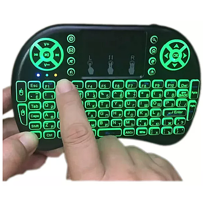 Tastatura Mini Wireless Q K07 cu Touchpad 2.4 GHz Iluminare RGB 7 Culori