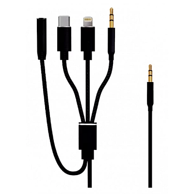 Cablu Adaptor Auxiliar Audio Jack 3.5mm 4in1 Andowl Q SX12