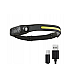 Lanterna frontala de cap LED USB AS 51737 Negru