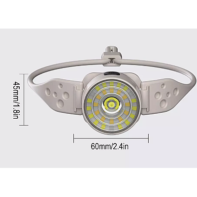 Lanterna de Cap G25 Frontala LED Alb si Color Banda Flexibila USB C 