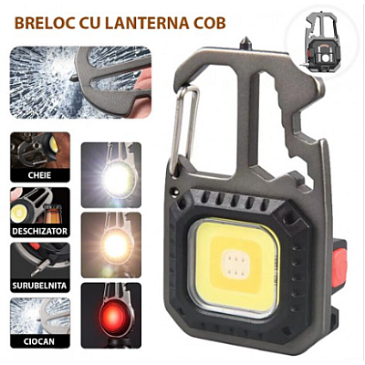 Breloc cu lanterna Andowl Q D911 LED COB multifunctional