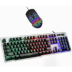 Set tastatura si mouse gaming Andowl QK809 USB iluminare RGB