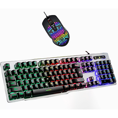 Set tastatura si mouse gaming Andowl QK809 USB iluminare RGB