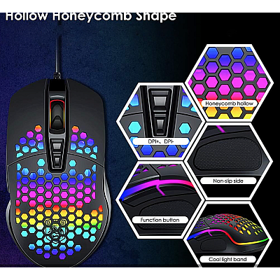 Set tastatura si mouse gaming Andowl QK809 USB iluminare RGB