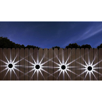 Set 4 lampi solare LED pentru gard model SOARE cu senzor lumina