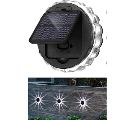 Set 4 lampi solare LED pentru gard model SOARE cu senzor lumina