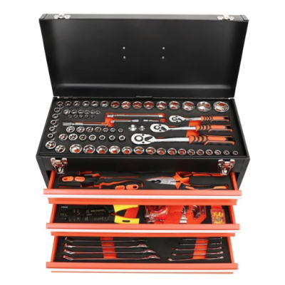 Trusa profesionala de scule tip GEANTA cu 408 piese 4 sertare si maner transport Trusa profesionala de scule tip GEANTA cu 408 piese 4 sertare si maner transport