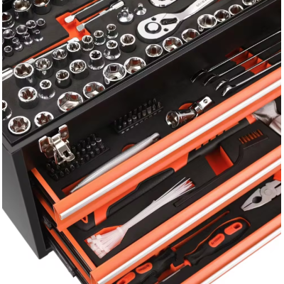 Trusa profesionala de scule tip GEANTA cu 408 piese 4 sertare si maner transport Trusa profesionala de scule tip GEANTA cu 408 piese 4 sertare si maner transport