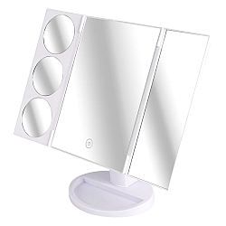 Oglinda Tripla Cosmetica Iluminata LED Marire 1x / 3x / 5x / 10x Rotatie 180 grade