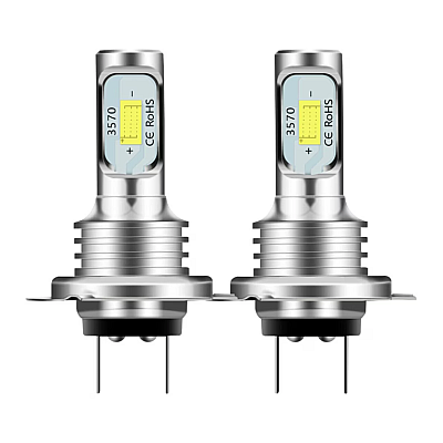 Set 2 becuri auto LED H7 3570 7000LM 2SMD temperatura culoare 6000K putere 80W