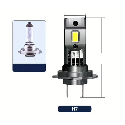 Set 2 becuri LED H7 cu ventilator 60W/set 12V