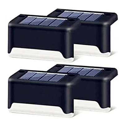 Set 4 lampi solare pentru trepte cu lumina calda