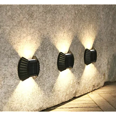 Set 4 lampi solare exterioare pentru perete iluminare sus/jos 8 LED