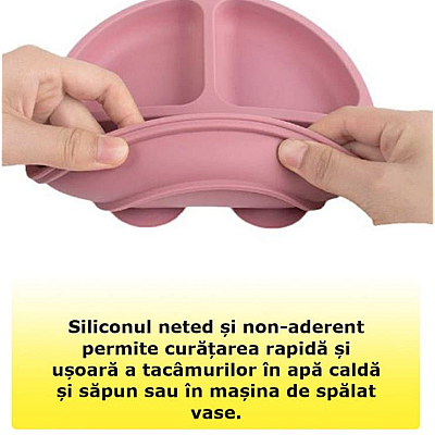 Set Tacamuri Diversificare Bebelusi Din Silicon Pahar Lingurita Furculita Roz